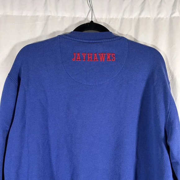 Kansas Jayhawks Sweater Men's Medium Blue Embroidered Colosseum Pullover - Picture 8 of 10